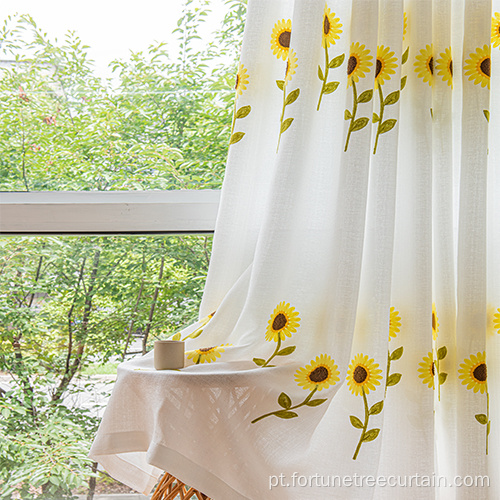 Cortinas de janela impressa de bordados à prova de poeira doméstica